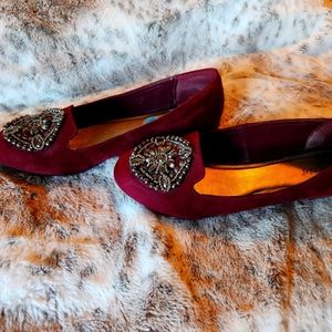 Burgundy Slip ons